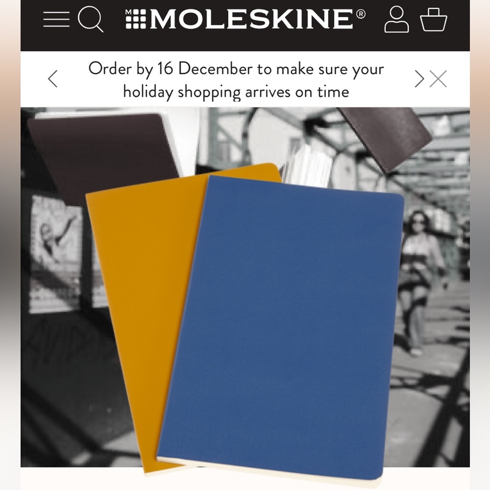 Moleskine set of 2 volant collection forget-me-not blue and amber ruled journal